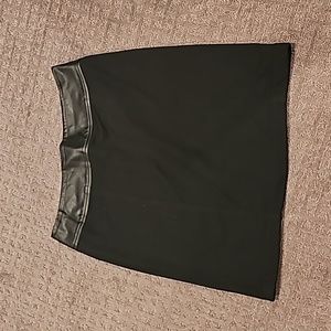 Faux leather banded skirt
